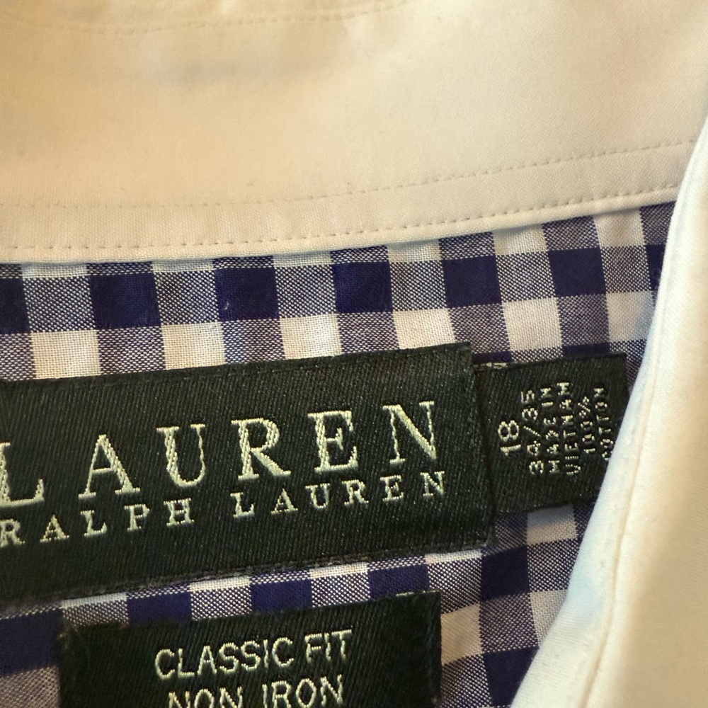 lauren check dress shirt with white colar - Picture 2 of 3